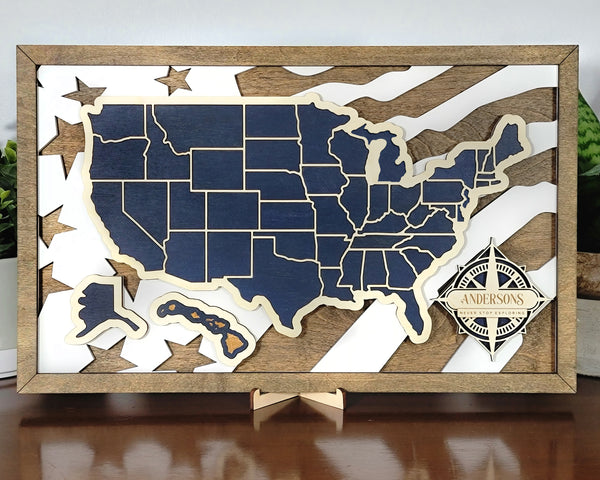 Travel Map wall sign