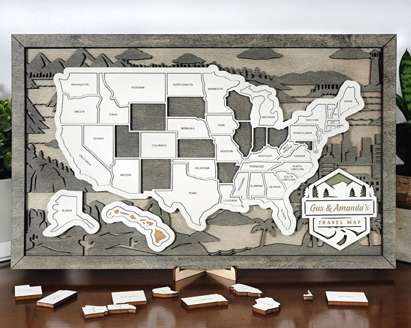 Travel Map wall sign