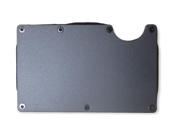 Black Minimalist Aluminum Wallet with strap