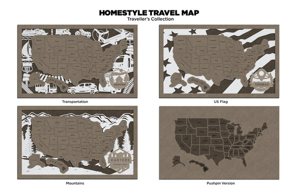 Travel Map wall sign