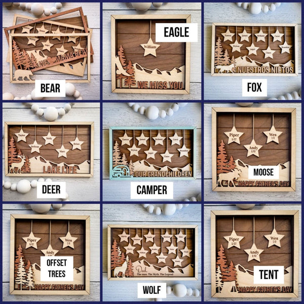 Father's day personalized hanging stars wall hanging